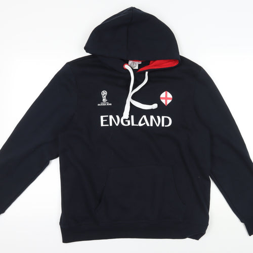 Black England Football Hoodie L Unisex Adults