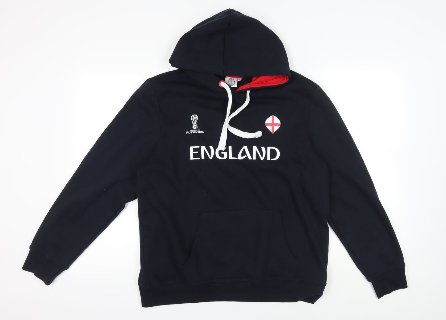Black England Football Hoodie L Unisex Adults