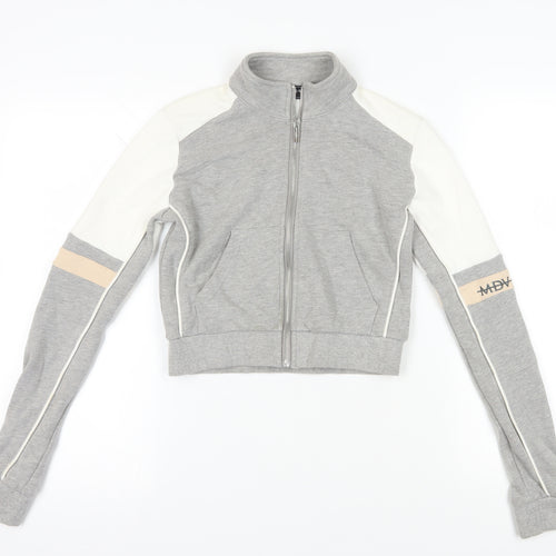 Manière De Voir Grey Contrast Zip Hoodie Size 12