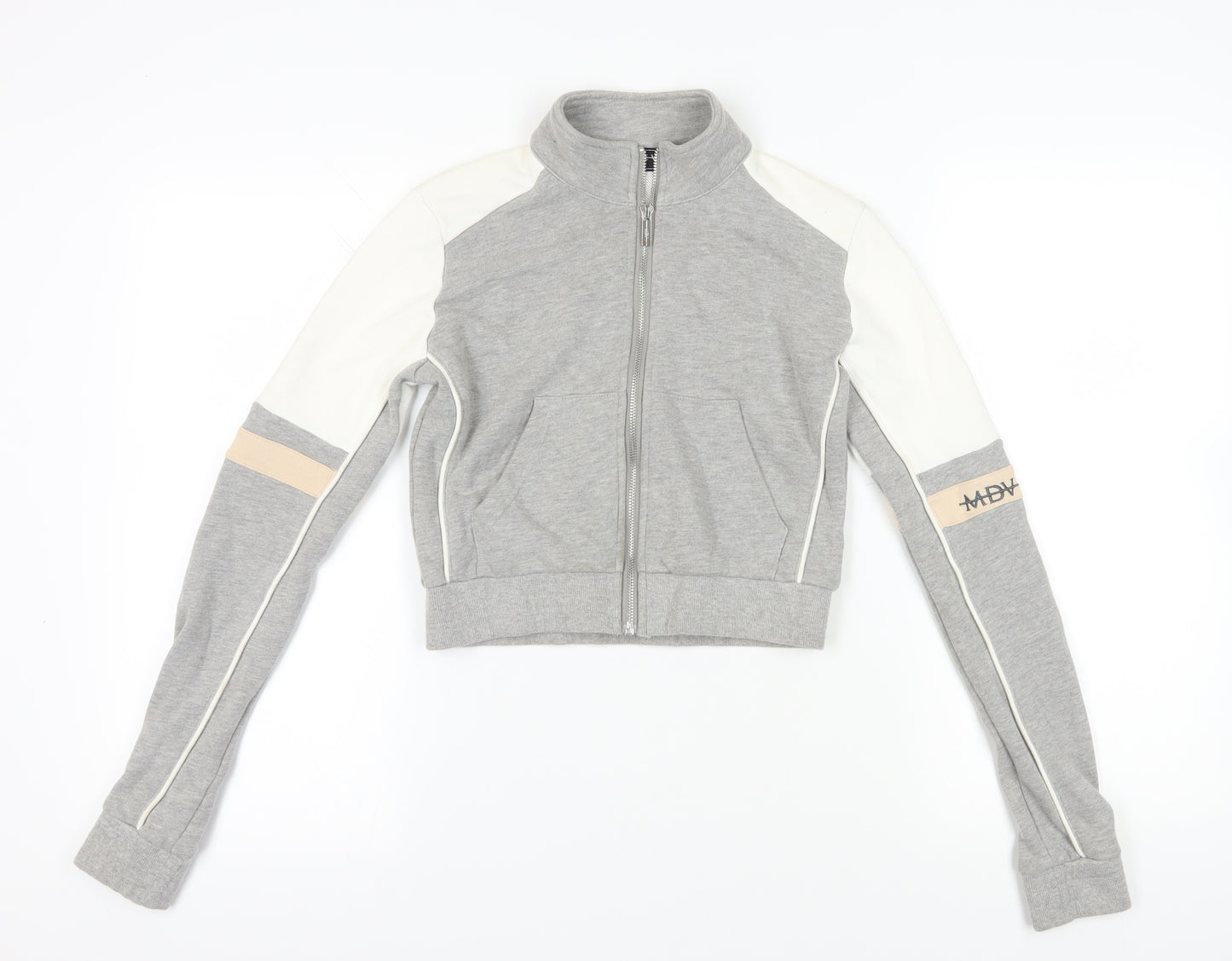 Manière De Voir Grey Contrast Zip Hoodie Size 12