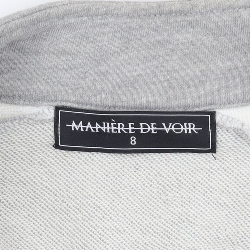 Manière De Voir Grey Contrast Zip Hoodie Size 12