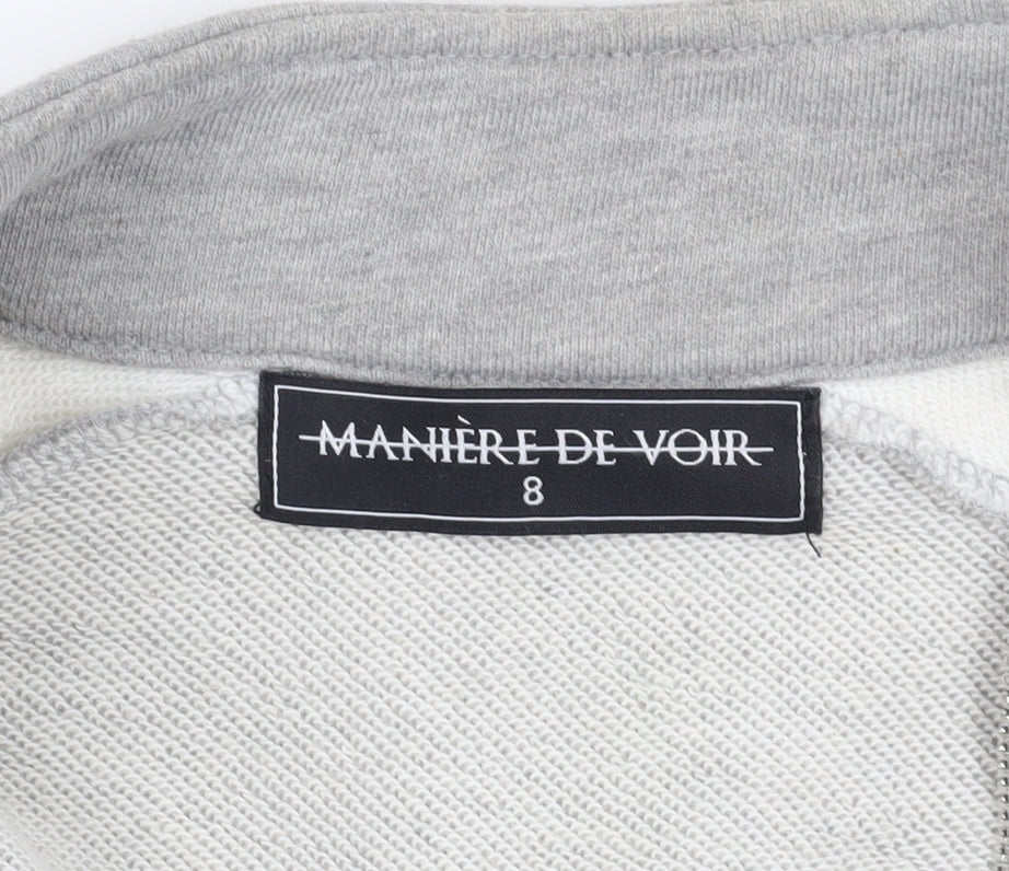 Manière De Voir Grey Contrast Zip Hoodie Size 12