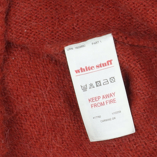 White Stuff Red Chunky-Knit Pullover Jumper Size 10