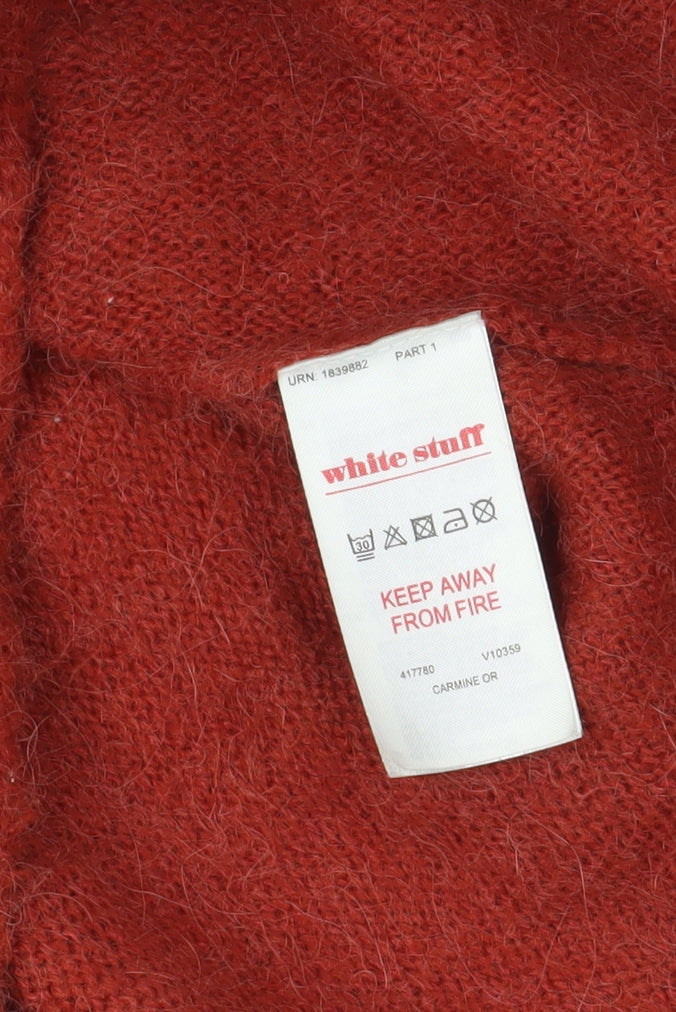 White Stuff Red Chunky-Knit Pullover Jumper Size 10