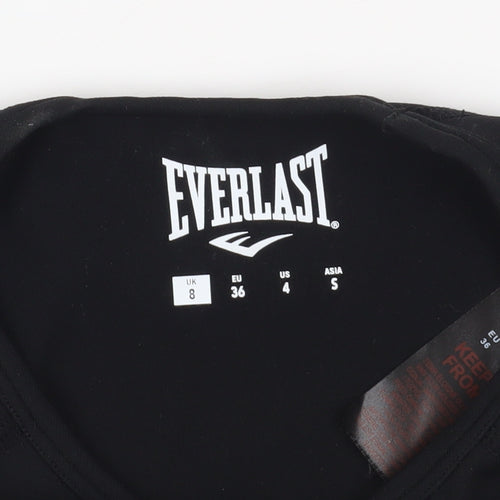 Everlast Black Cropped Gym T-Shirt UK 8 Short Sleeve