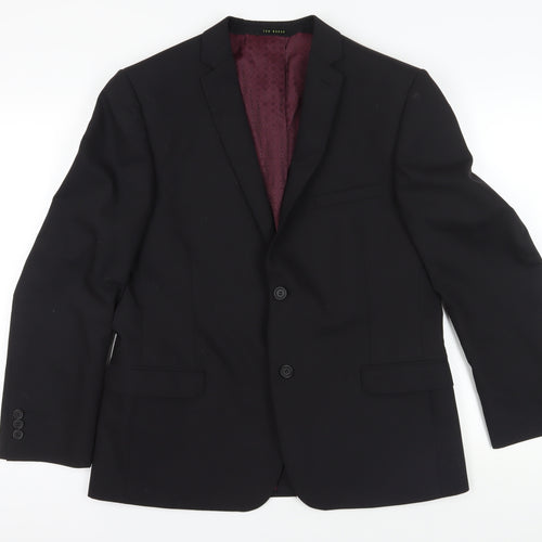 Ted Baker Black Suit Jacket, Size 42, Notch Lapel