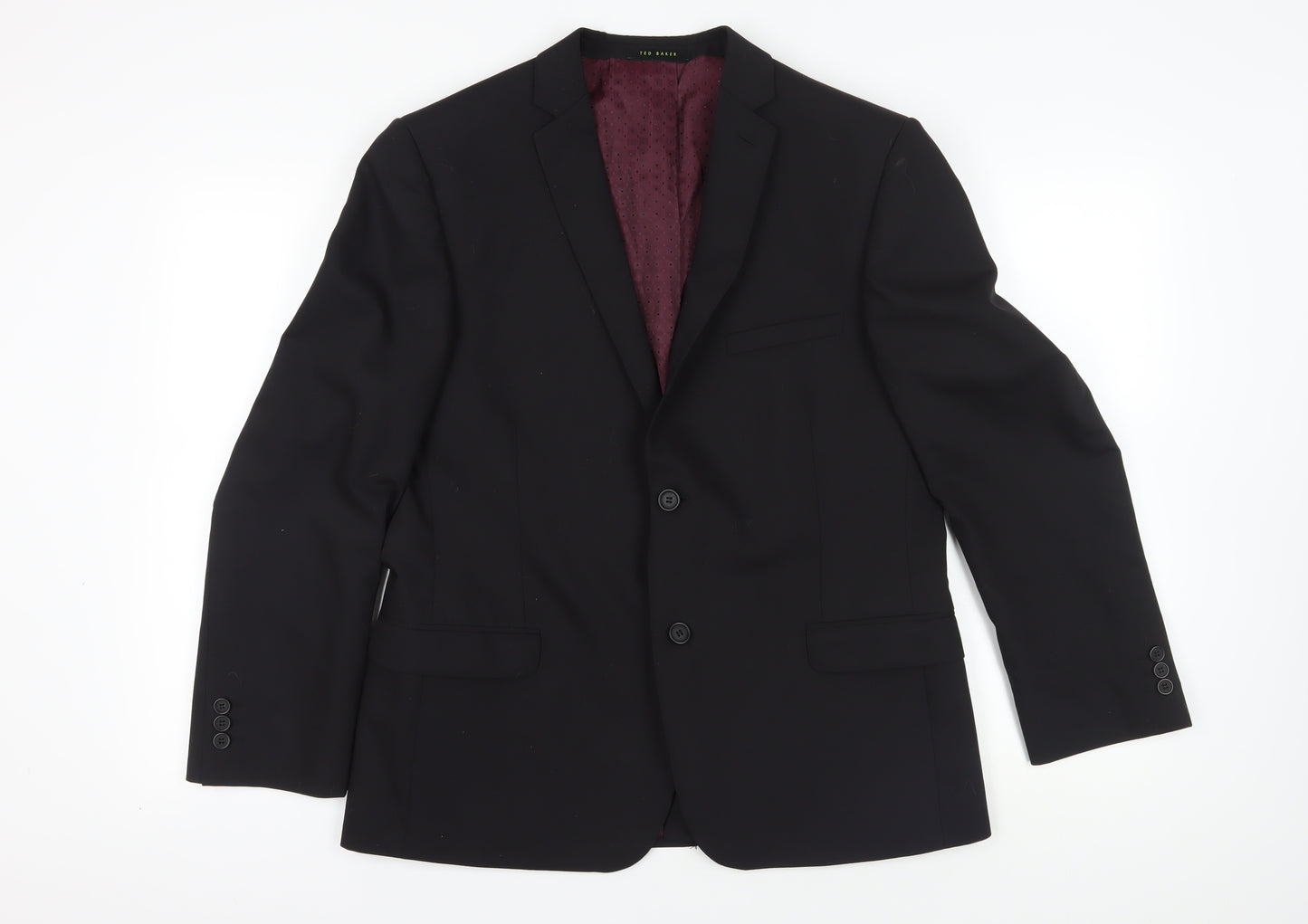 Ted Baker Black Suit Jacket, Size 42, Notch Lapel