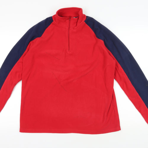 Mountain Warehouse Red 1/2 Zip Fleece Sweatshirt L