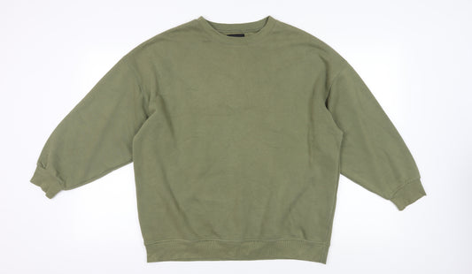 Pieces Green Oversized Crew Neck Sweatshirt - Medium