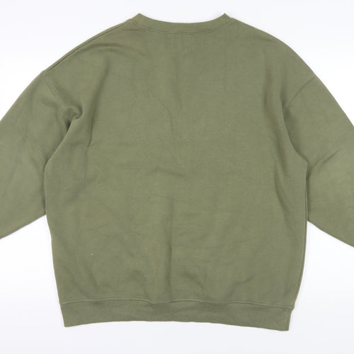 Pieces Green Oversized Crew Neck Sweatshirt - Medium