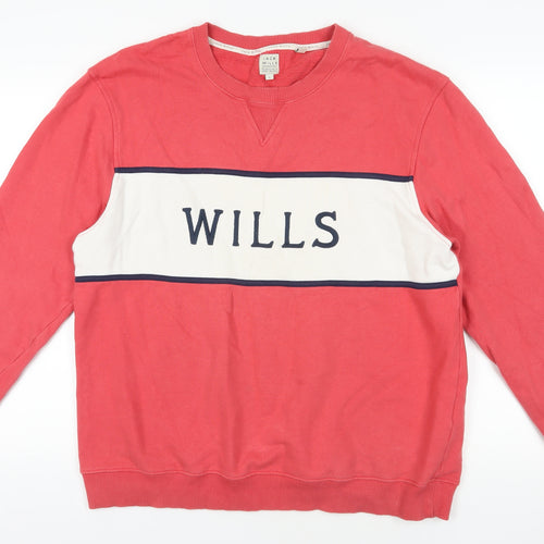 Jack Wills Red Logo Sweatshirt, Size L, Pullover Style