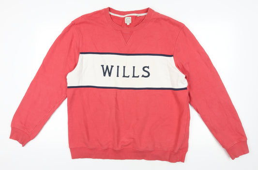 Jack Wills Red Logo Sweatshirt, Size L, Pullover Style