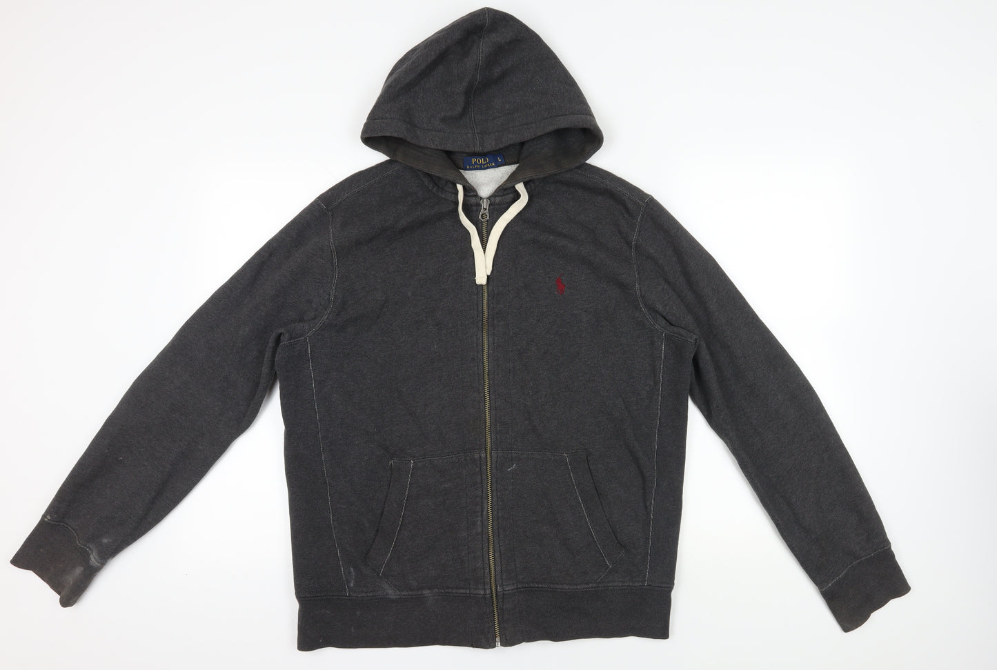 Ralph Lauren Grey Full Zip Hoodie, Size L