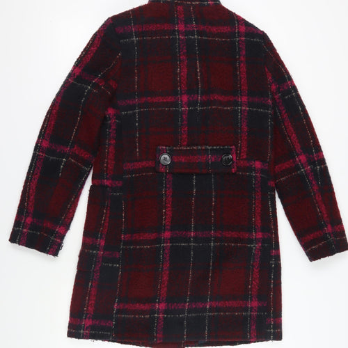 Monsoon Multicoloured Plaid Pea Coat, Size 10