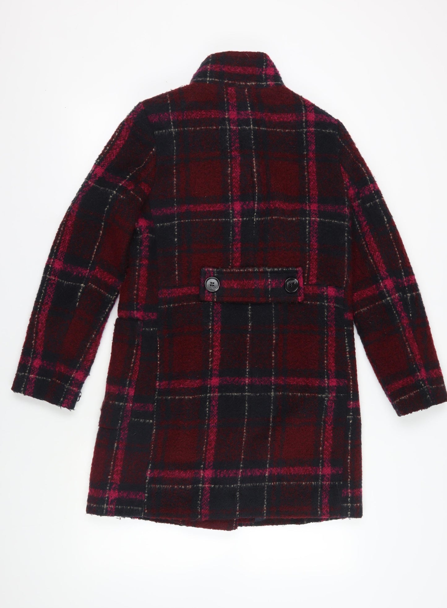 Monsoon Multicoloured Plaid Pea Coat, Size 10