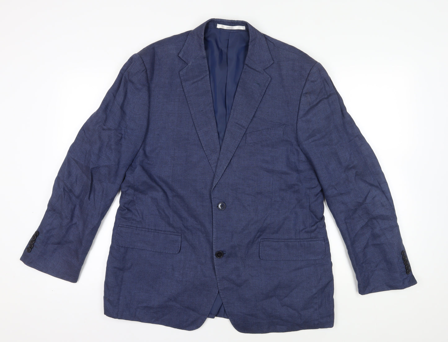 Marks and Spencer Blue Linen Blazer Men's UK 42