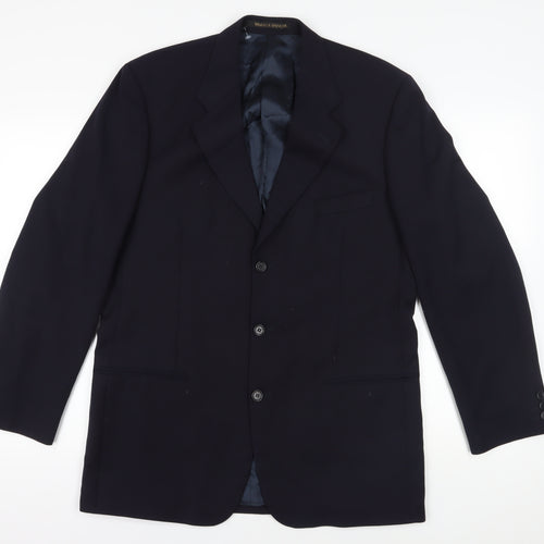 Marks and Spencer Black Wool Blazer 42L Men's Classic