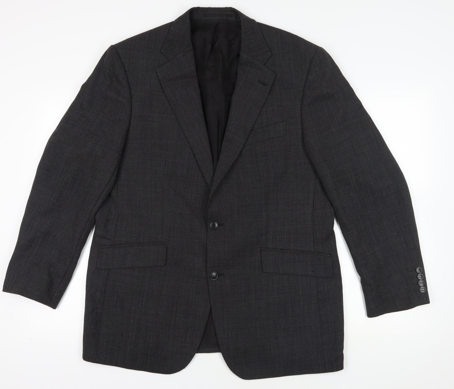 Crespino Black Herringbone Blazer Men's Size 44R