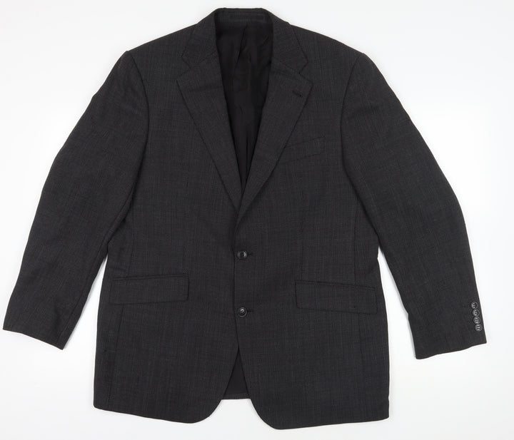 Crespino Black Herringbone Blazer Men's Size 44R