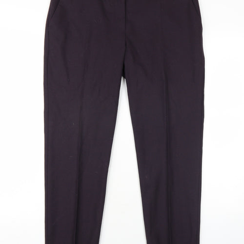 Jigsaw Womens Purple Wool Dress Pants Trousers Size 12 L29 in Regular Zip