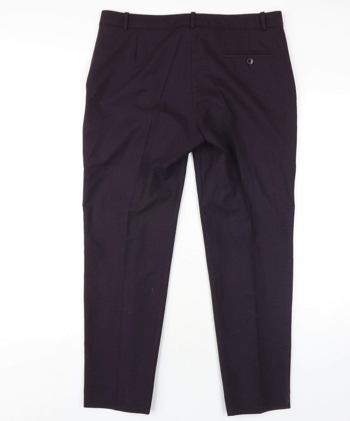 Jigsaw Womens Purple Wool Dress Pants Trousers Size 12 L29 in Regular Zip