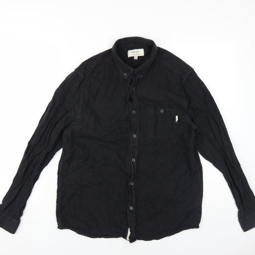 Urban Outfitters Mens Grey Cotton Button-Up Size M Collared Button