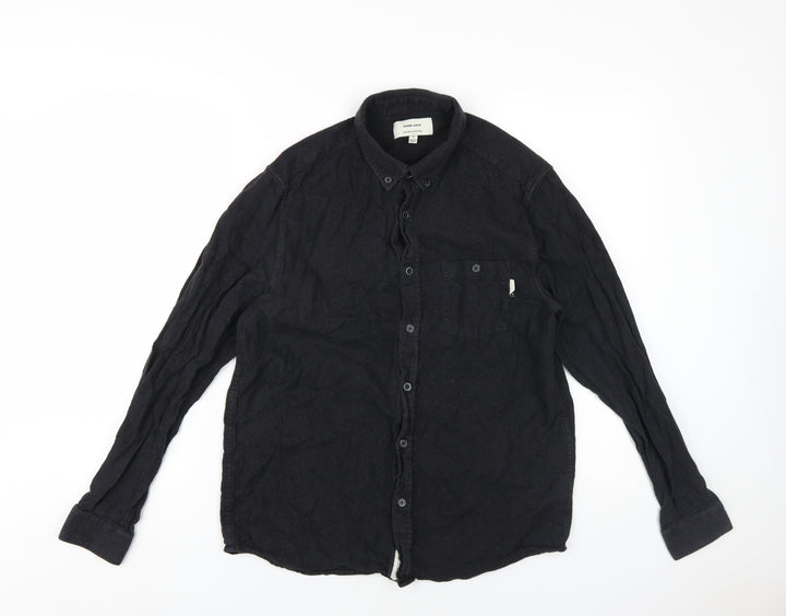 Urban Outfitters Mens Grey Cotton Button-Up Size M Collared Button