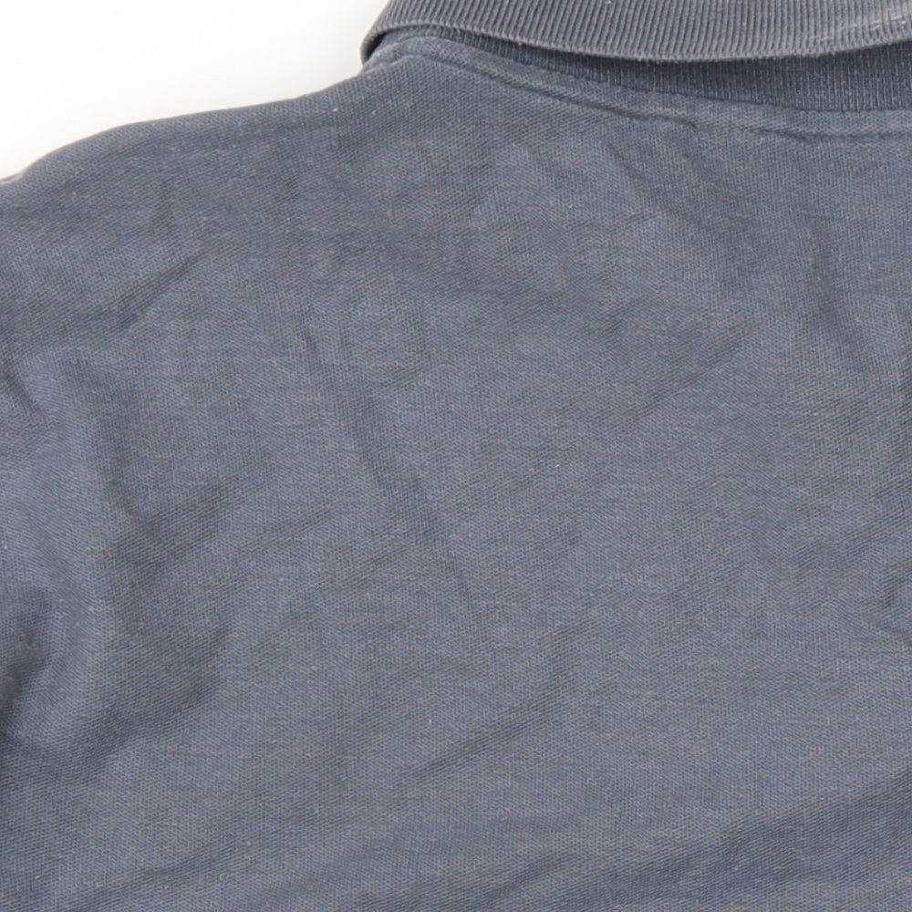 Blue Harbour Mens Grey Cotton Polo Size L Collared Button