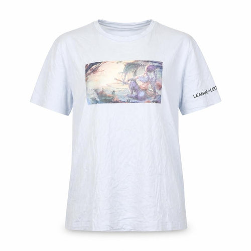 League of Legends Womens Blue Cotton Basic T-Shirt Size M Round Neck