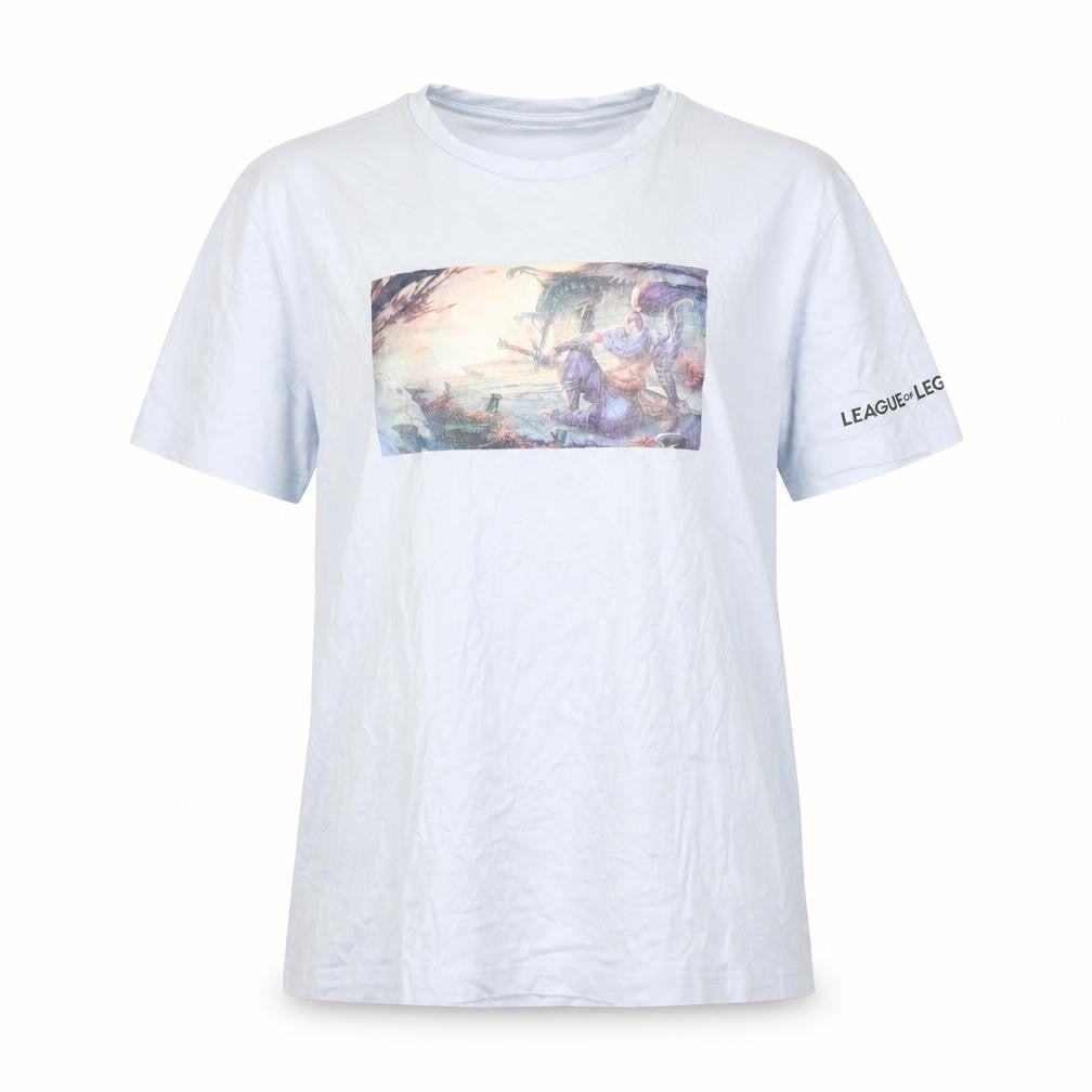 League of Legends Womens Blue Cotton Basic T-Shirt Size M Round Neck