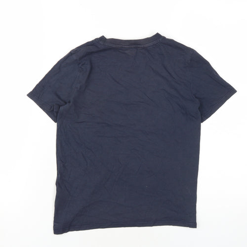 H&M Boys Blue Cotton Basic T-Shirt Size 9-10 Years Round Neck Pullover - California Surfing