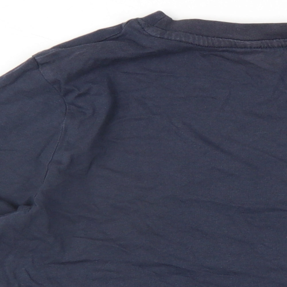 H&M Boys Blue Cotton Basic T-Shirt Size 9-10 Years Round Neck Pullover - California Surfing