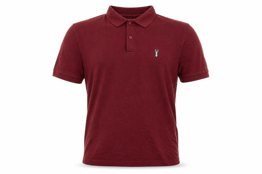 Front view of Next men’s red cotton polo, size M, collared button
