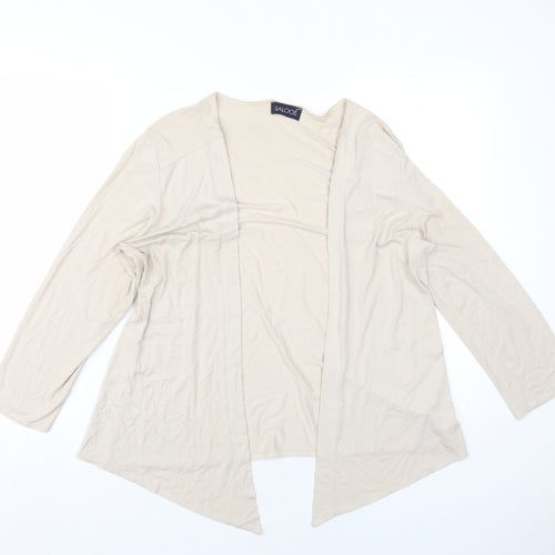 Saloos Womens Beige V-Neck Viscose Cardigan Jumper Size 14
