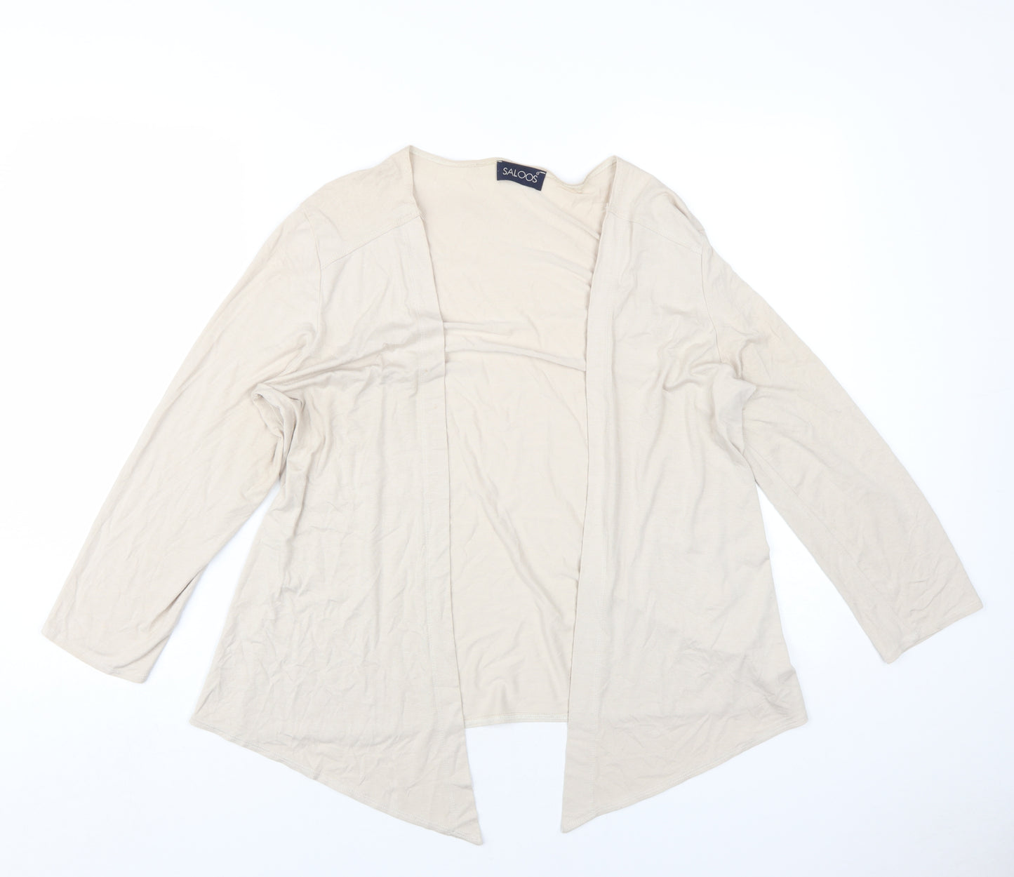 Saloos Womens Beige V-Neck Viscose Cardigan Jumper Size 14