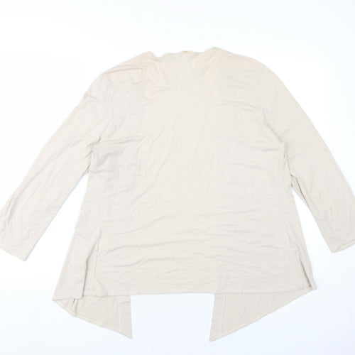 Saloos Womens Beige V-Neck Viscose Cardigan Jumper Size 14