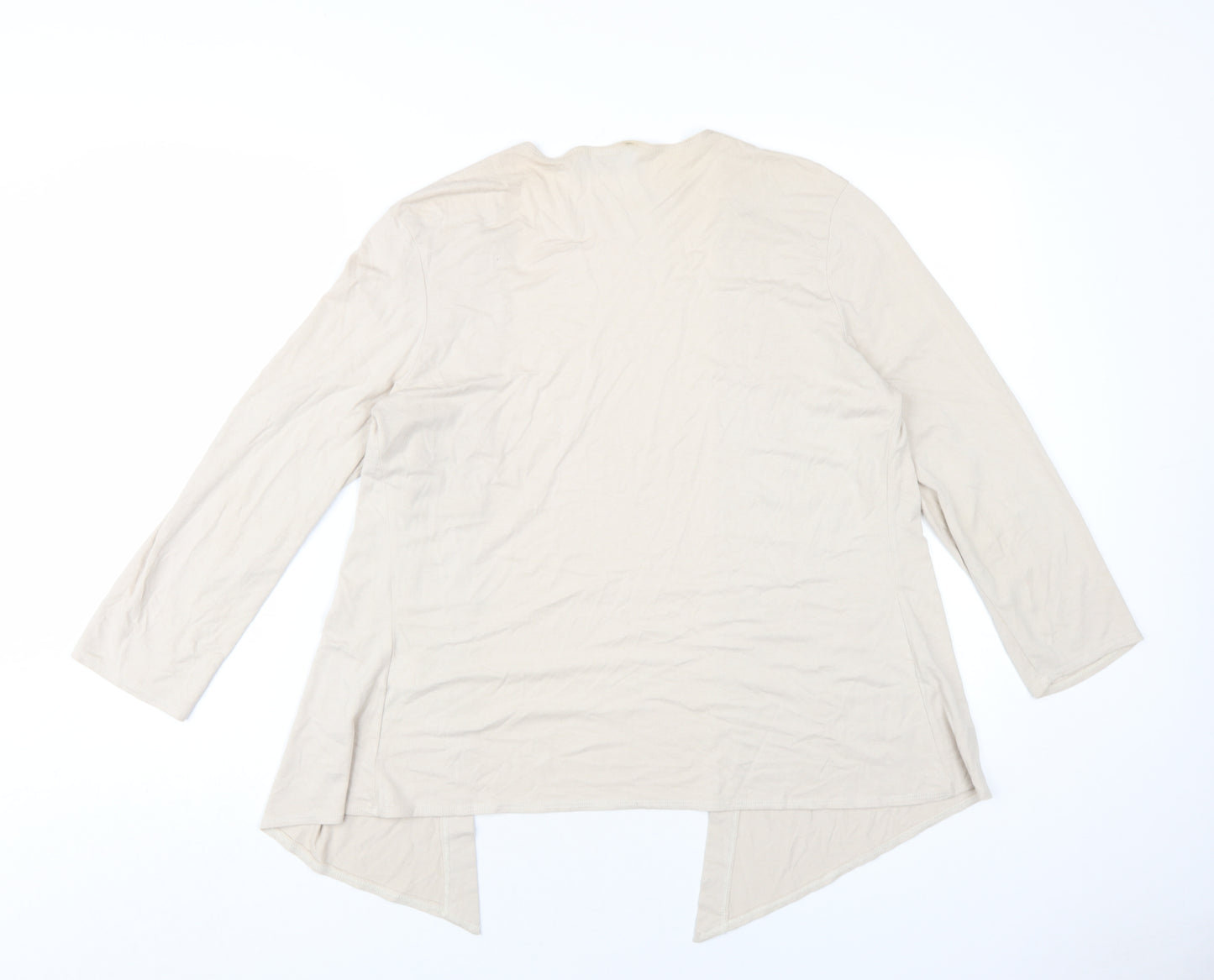 Saloos Womens Beige V-Neck Viscose Cardigan Jumper Size 14