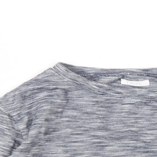 NEXT Girls Blue Cotton Basic T-Shirt Size 7 Years Round Neck Pullover