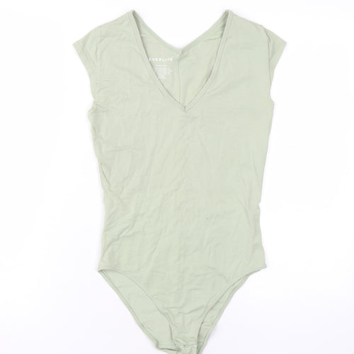 Everlane Womens Green Cotton Bodysuit One-Piece Size S Snap