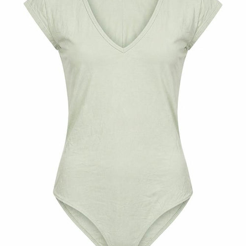 Everlane Womens Green Cotton Bodysuit One-Piece Size S Snap