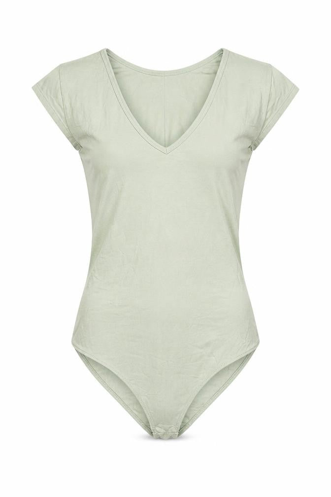 Everlane Womens Green Cotton Bodysuit One-Piece Size S Snap