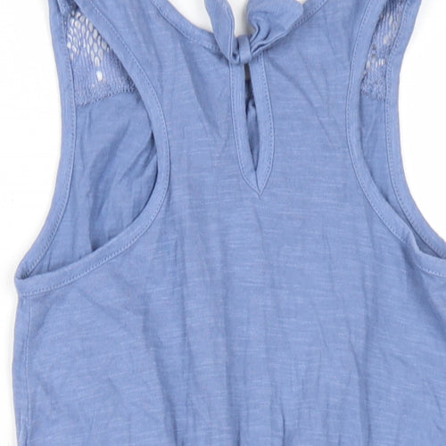 NEXT Girls Blue Cotton Playsuit One-Piece Size 6 Years Button