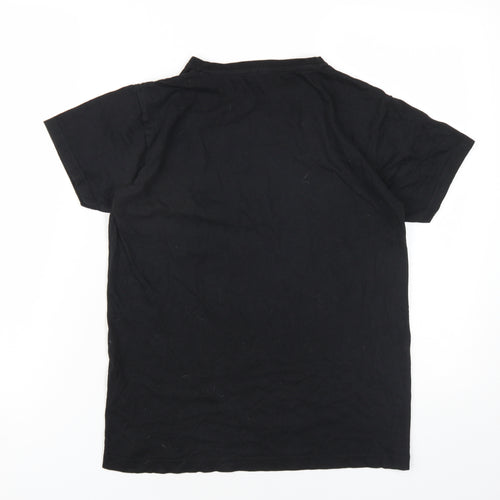 Urban Outlaws Boys Black Cotton Basic T-Shirt Size 13-14 Years Round Neck Pullover