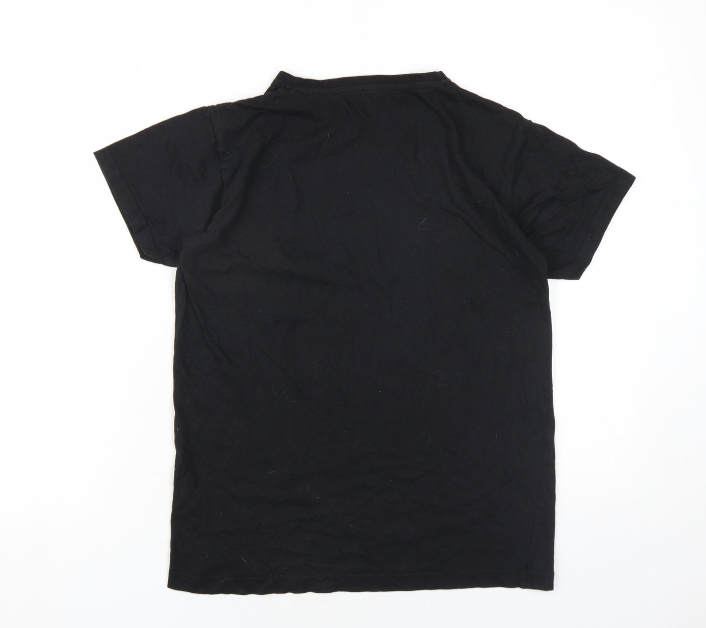 Urban Outlaws Boys Black Cotton Basic T-Shirt Size 13-14 Years Round Neck Pullover
