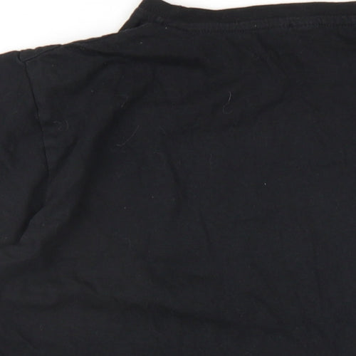 Urban Outlaws Boys Black Cotton Basic T-Shirt Size 13-14 Years Round Neck Pullover