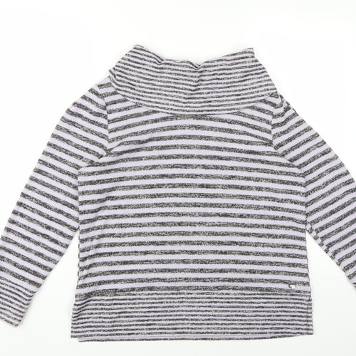 TIGI Womens Purple Roll Neck Striped Viscose Pullover Jumper Size 14