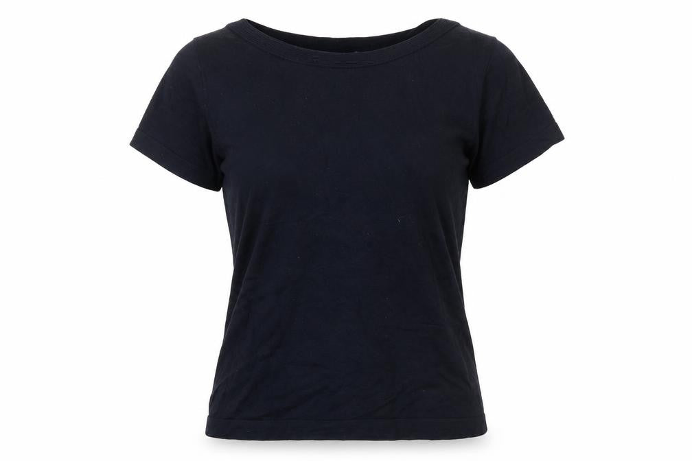 Front view of Next women’s blue boat neck cotton jumper, size UK 10