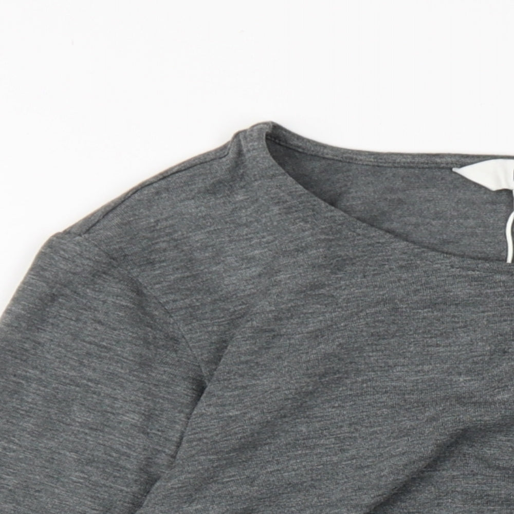 Marks and Spencer Womens Grey Acrylic Basic T-Shirt Size 10 Round Neck
