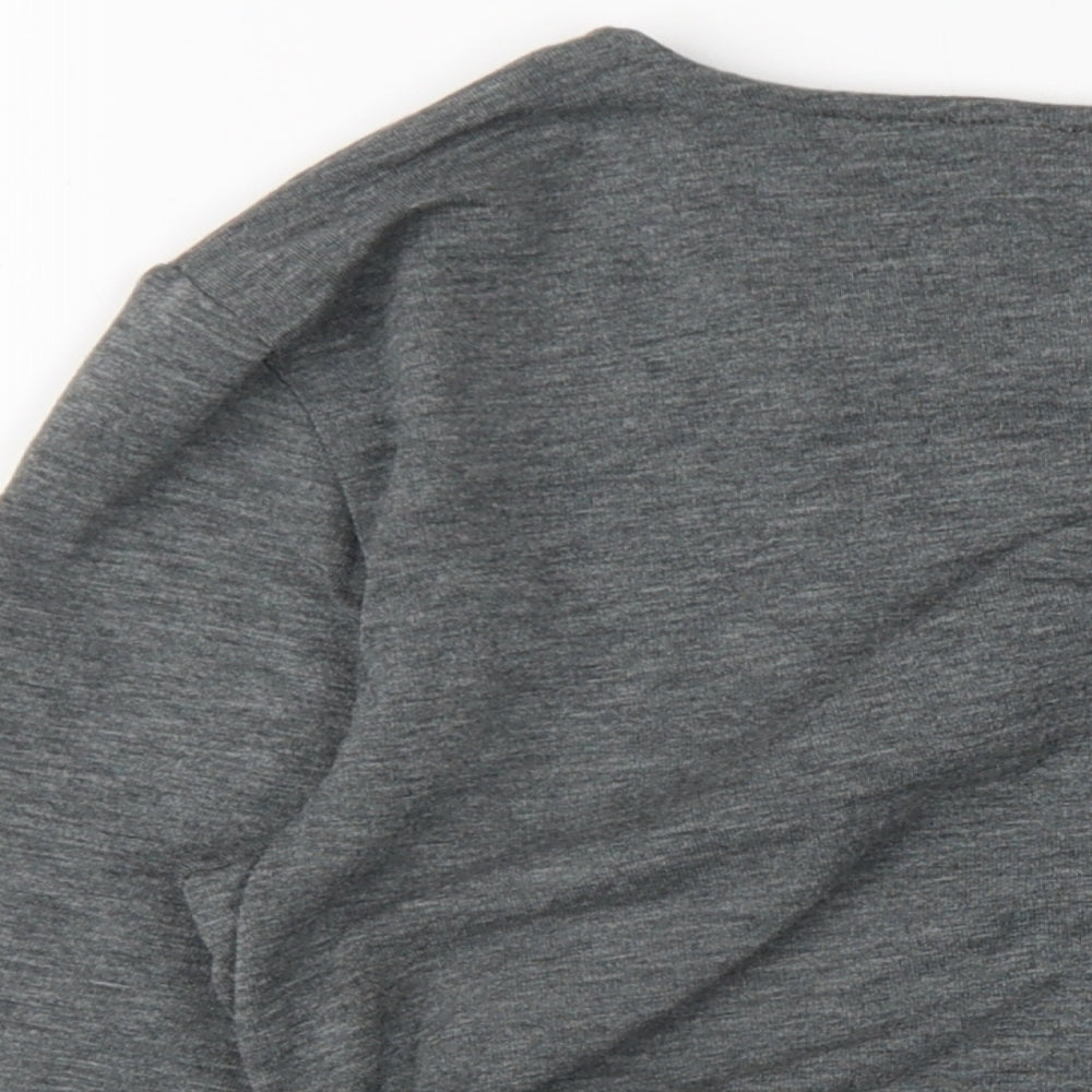 Marks and Spencer Womens Grey Acrylic Basic T-Shirt Size 10 Round Neck