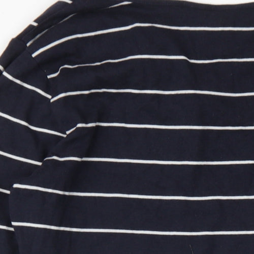 Dorothy Perkins Womens Blue Striped Cotton Bodycon Size 16 Cowl Neck Pullover